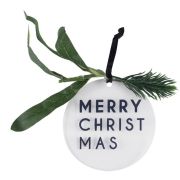 Merry Christmas Tree Decorations with Foliage 4pk