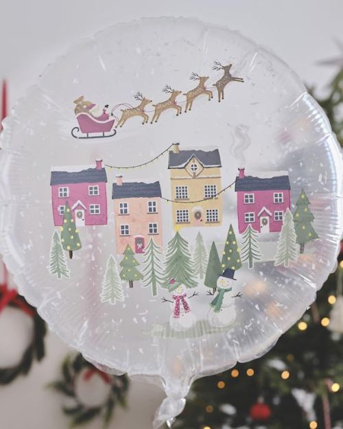 Merry Little Christmas Snow Globe Balloon
