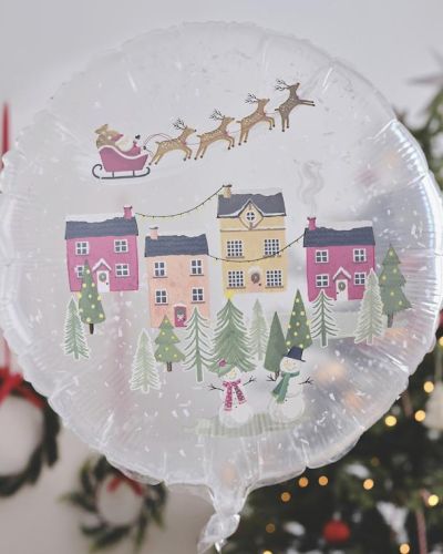 Merry Little Christmas Snow Globe Balloon