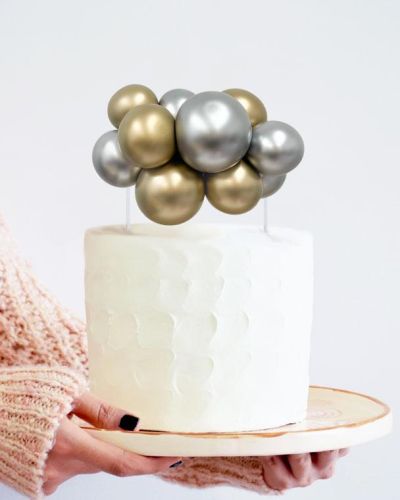 Balloon Garland Cake Topper – Metallic Luxe