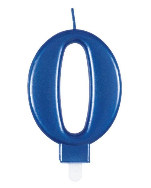 Metallic Blue Candle – Number 0