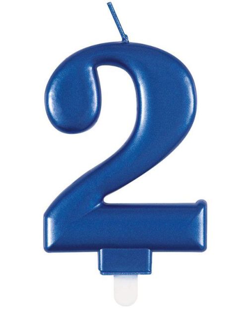 Metallic Blue Candle – Number 2