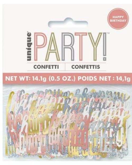 Metallic Confetti Scatters – Happy Birthday