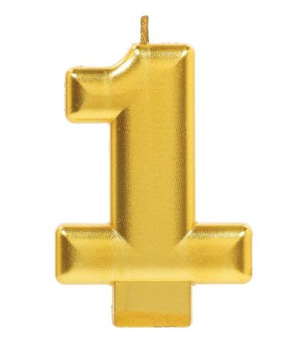Metallic Gold Candle – Number 1