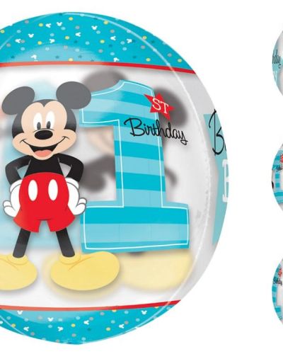 Mickey 1st Birthday Orbz Balloon