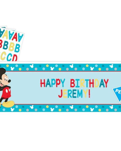 Mickey 1st Birthday Personalised Banner Kit