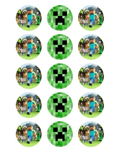 Edible Icing Cupcake Images – Minecraft