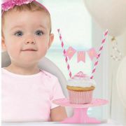 1st Birthday Cake Stand & Bunting – Pink