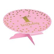 1st Birthday Cake Stand & Bunting – Pink