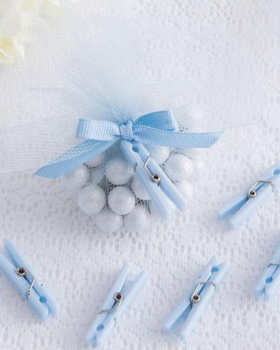 Baby Shower Mini Clothes Pegs 24pk Blue