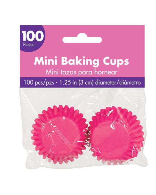 Mini Cupcake Cases 100pk – Bright Pink