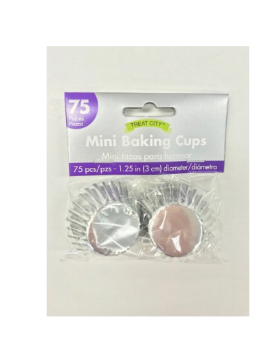 Silver Foil Mini Cupcake Cases 75pk