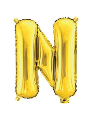 Mini Gold Foil Balloon – Letter N