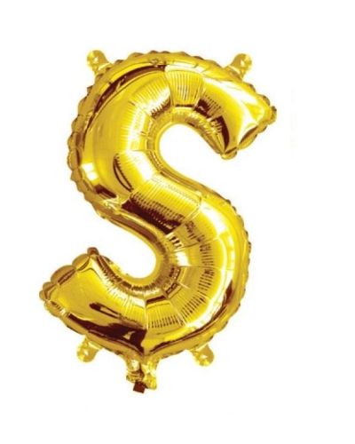 Mini Gold Foil Balloon – Letter S