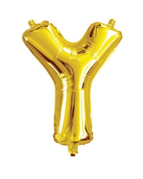 Mini Gold Foil Balloon – Letter Y