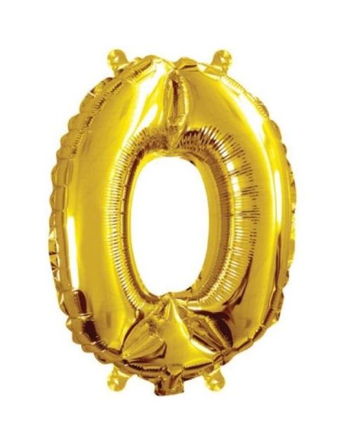 Mini Gold Foil Balloon – Number 0