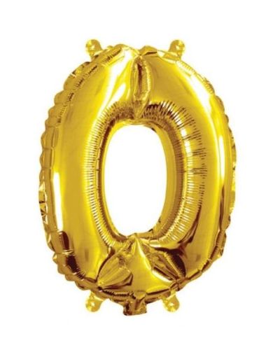 Mini Gold Foil Balloon – Number 0