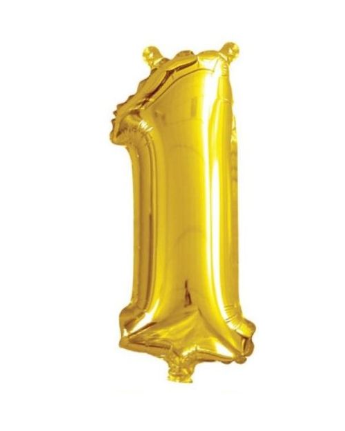 Mini Gold Foil Balloon – Number 1