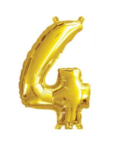 Mini Gold Foil Balloon – Number 4