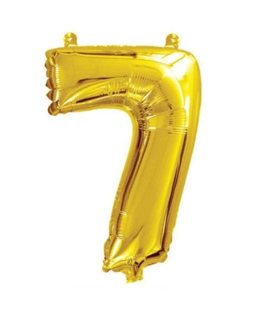 Mini Gold Foil Balloon – Number 7