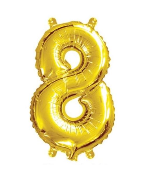Mini Gold Foil Balloon – Number 8