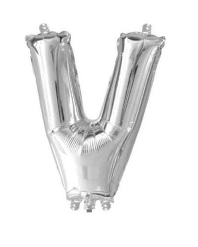 Mini Silver Foil Balloon – Letter V