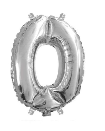 Mini Silver Foil Balloon – Number 0