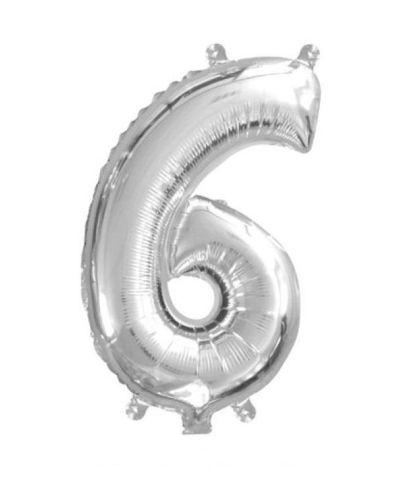 Mini Silver Foil Balloon – Number 6