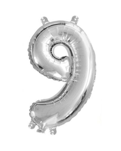 Mini Silver Foil Balloon – Number 9