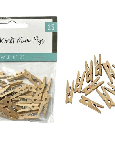 Mini Wooden Pegs 25pk