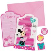 Minnie 1st Birthday Invitations 8pk