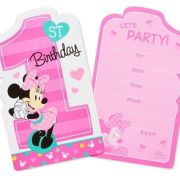 Minnie 1st Birthday Invitations 8pk