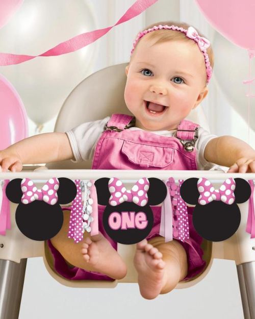 Minnie 1st Birthday Deluxe High Chair Banner