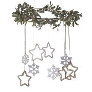 Mistletoe Hanging Hoop with Snowflakes & Stars