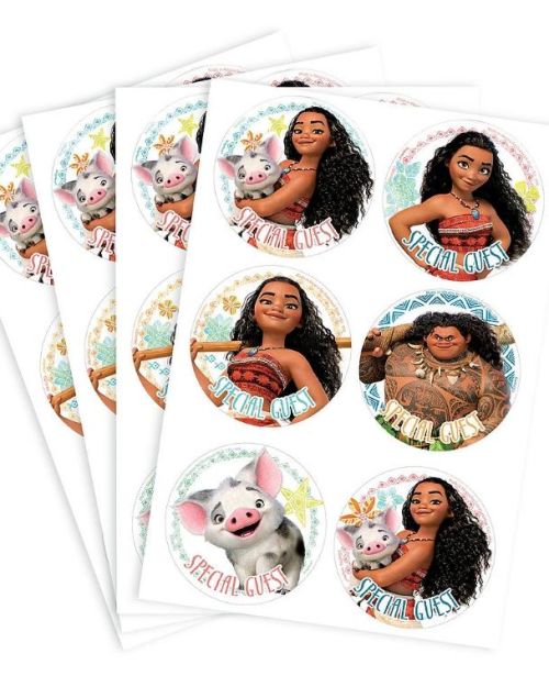 Moana Party ID Stickers 24pk