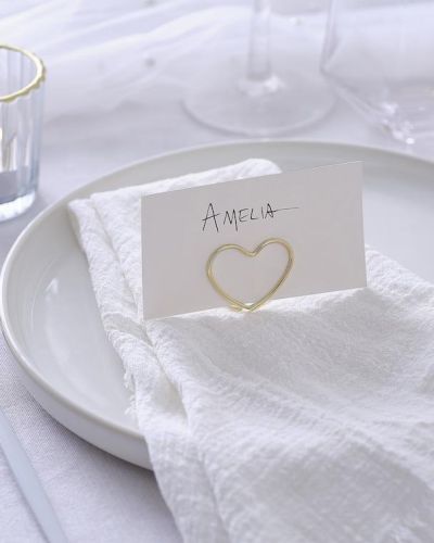 Modern Luxe Gold Metal Heart Place Card Holders 6pk