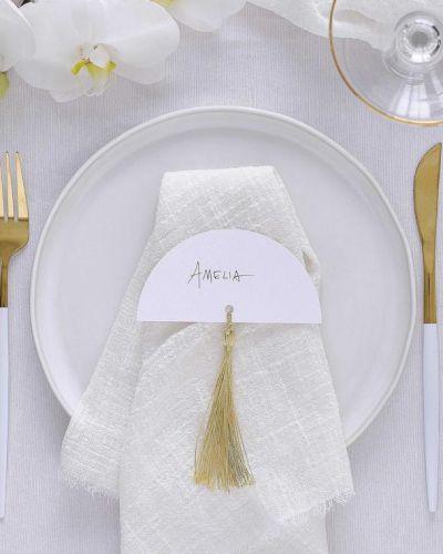 Modern Luxe Gold Tassel Place Cards 6pk
