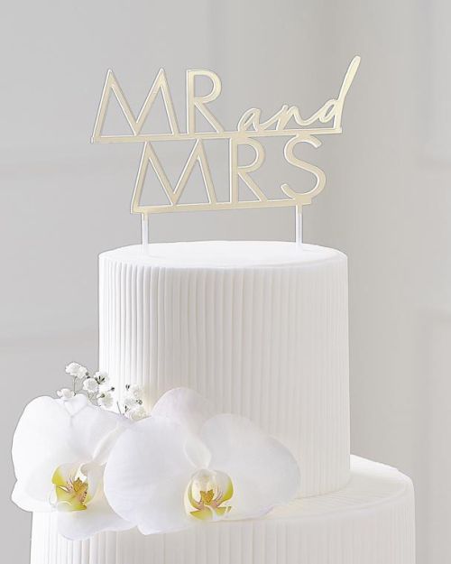 Modern Luxe Mr & Mrs Cake Topper