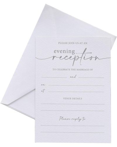 Modern Luxe Wedding Reception Invitations 10pk