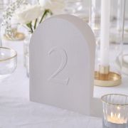 Modern Luxe White Embossed Table Numbers