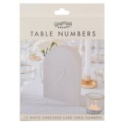 Modern Luxe White Embossed Table Numbers