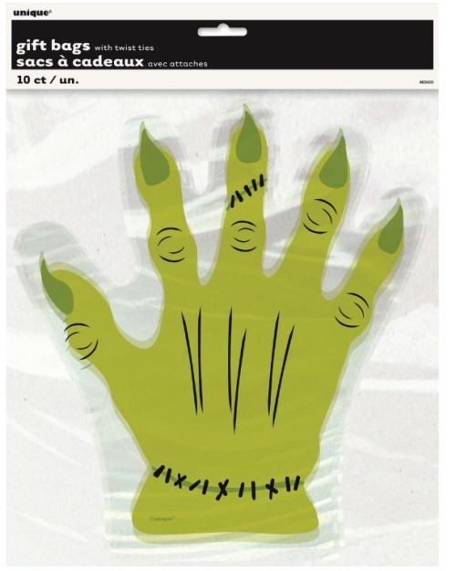 Monster Hand Shaped Treat Bags 10pk