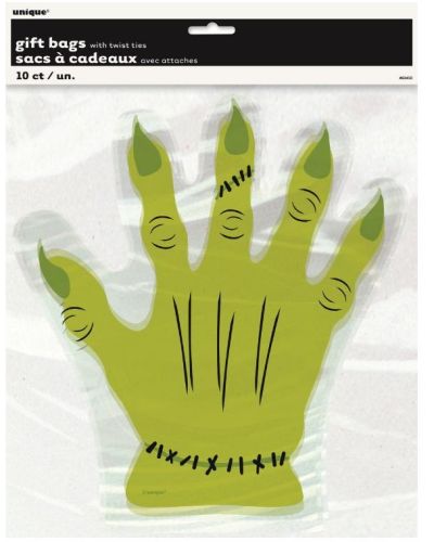 Monster Hand Shaped Treat Bags 10pk