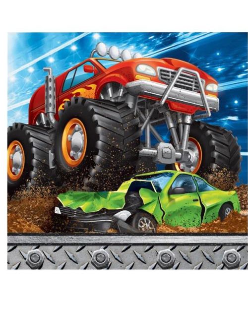 Monster Truck Beverage Napkins 16pk