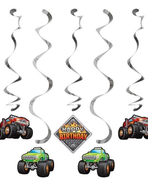 Monster Truck Hanging Decorations 3pk