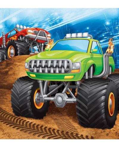 Monster Truck Lunch Napkins 16pk