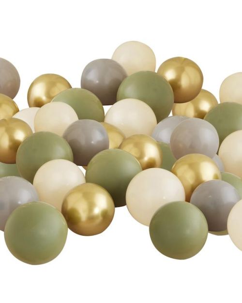 Gold, Olive, Grey & Nude Mosaic Balloons 40pk