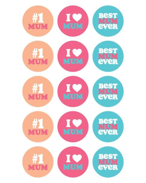 All About Mum Edible Cupcake Toppers