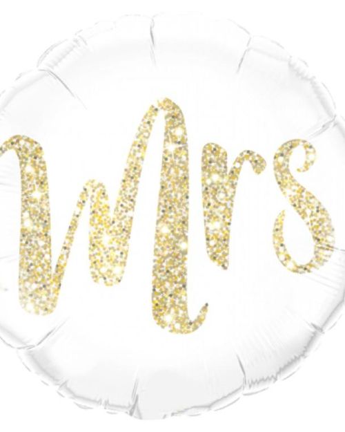 Gold Glitter Mrs Foil Balloon