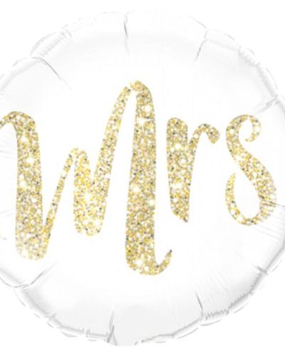 Gold Glitter Mrs Foil Balloon